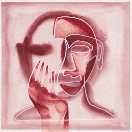 Peinture -Focus rouge par Detovart | Tableau Figuratif Gouache Portraits, Scènes de vie, Société