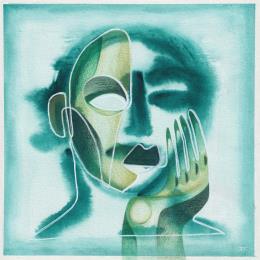 Peinture -Focus vert par Detovart | Tableau Figuratif Gouache Portraits, Scènes de vie, Société