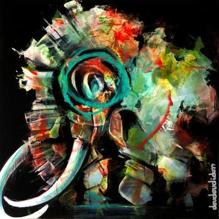 Peinture Mastodonte 14552 BP (Before Present) par Doudoudidon | Tableau Art Singulier Acrylique, Métal Animaux