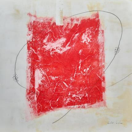 Painting abstract red C 21 by Wilms Hilde | Painting Abstract Cardboard, Gluing Minimalist