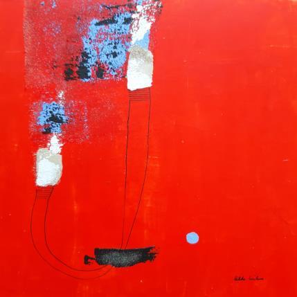 Painting abstract red C 28 by Wilms Hilde | Painting Abstract Cardboard, Gluing Minimalist