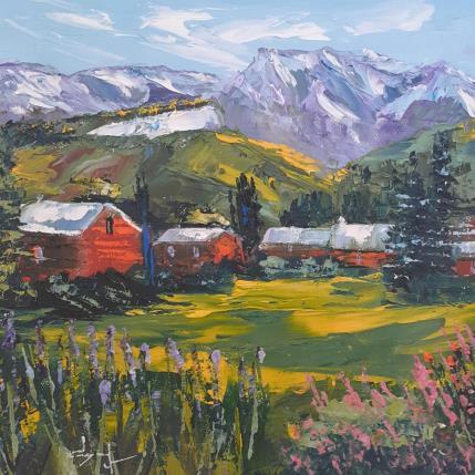 Peinture Clairière fleurie par Degabriel Véronique | Tableau Figuratif Huile Paysages