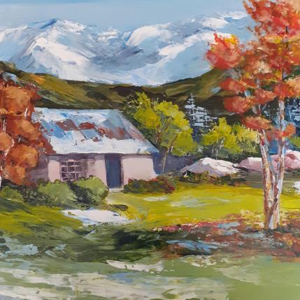 Peinture Vieux chalet dans la clairière par Degabriel Véronique | Tableau Réalisme Acrylique, Huile Paysages