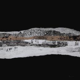 Painting #4 from the series The Land Seems Inhabited to Them  by Sousa de Sousa Bárbara | Painting Abstract Gluing Black & White, Landscapes, Minimalist