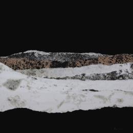 Painting #5 from the series The Land Seems Inhabited to Them  by Sousa de Sousa Bárbara | Painting Abstract Gluing Black & White, Landscapes, Minimalist