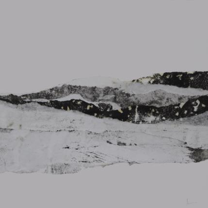 Peinture #21 from the series The Land Seems Inhabited to Them  par Sousa de Sousa Bárbara | Tableau Abstrait Collage minimaliste, noir & blanc, Paysages