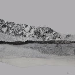 Painting #25 from the series The Land Seems Inhabited to Them by Sousa de Sousa Bárbara | Painting Abstract Gluing Black & White, Landscapes, Minimalist