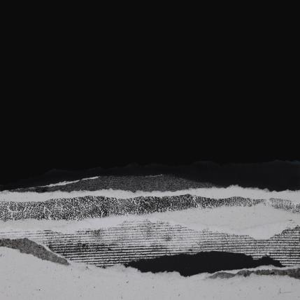 Peinture #7 from the series The Land Seems Inhabited to Them  par Sousa de Sousa Bárbara | Tableau Abstrait Collage minimaliste, noir & blanc, Paysages