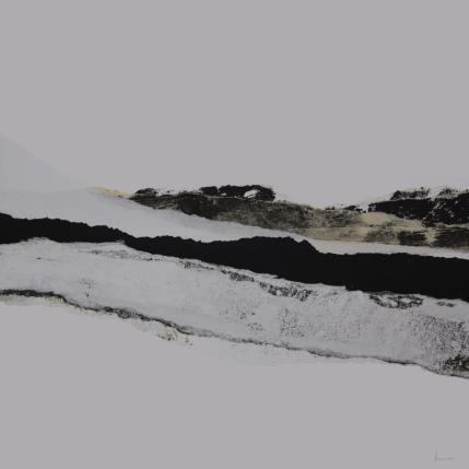 Peinture #26 from the series The Land Seems Inhabited to Them par Sousa de Sousa Bárbara | Tableau Abstrait Collage minimaliste, noir & blanc, Paysages