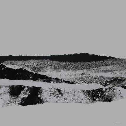 Peinture #29 from the series The Land Seems Inhabited to Them par Sousa de Sousa Bárbara | Tableau Abstrait Collage minimaliste, noir & blanc, Paysages