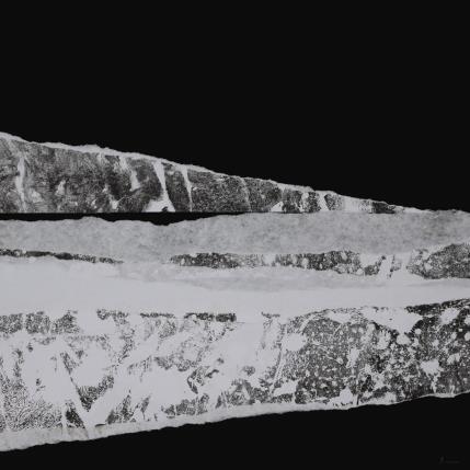 Peinture #13 from the series The Land Seems Inhabited to Them  par Sousa de Sousa Bárbara | Tableau  Collage minimaliste, noir & blanc, Paysages