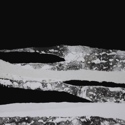 Peinture #15 from the series The Land Seems Inhabited to Them  par Sousa de Sousa Bárbara | Tableau Abstrait Collage, Huile minimaliste, noir & blanc, Paysages