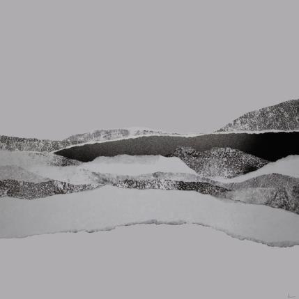 Peinture #36 from the series The Land Seems Inhabited to Them par Sousa de Sousa Bárbara | Tableau Abstrait Collage minimaliste, noir & blanc, Paysages