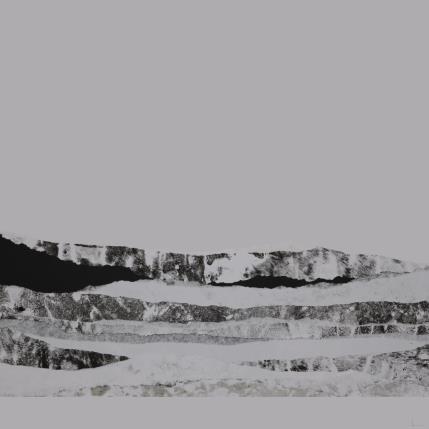 Peinture #39 from the series The Land Seems Inhabited to Them par Sousa de Sousa Bárbara | Tableau Abstrait Collage minimaliste, noir & blanc, Paysages