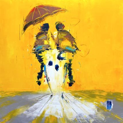 Peinture Sous ton Parapluie par Raffin Christian | Tableau Figuratif Acrylique, Huile scènes de vie