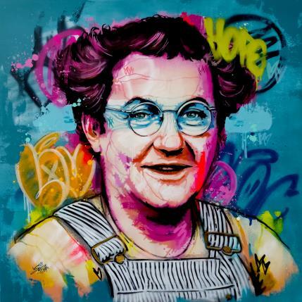 Painting Coluche by Sufyr | Painting Street art Acrylic, Graffiti Pop icons