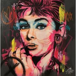 Gemälde Audrey Hepburn  von Sufyr | Gemälde Street art Acryl, Graffiti