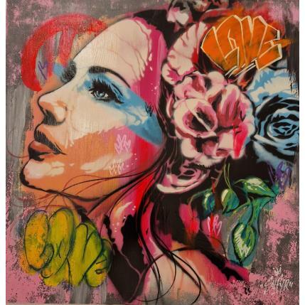 Peinture la femme aux fleurs  par Sufyr | Tableau Street Art Acrylique, Graffiti
