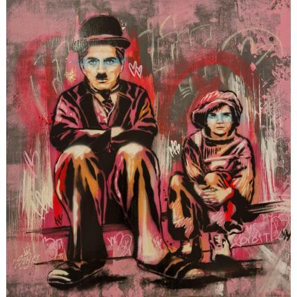 Peinture Chaplin the kid par Sufyr | Tableau Street Art Acrylique, Graffiti