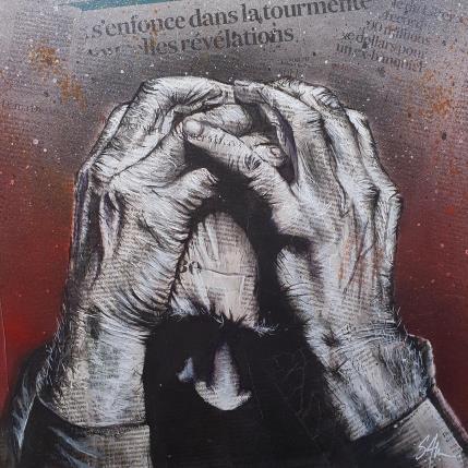 Peinture Bad news par S4m | Tableau Street Art Acrylique, Carton, Collage, Pastel Portraits