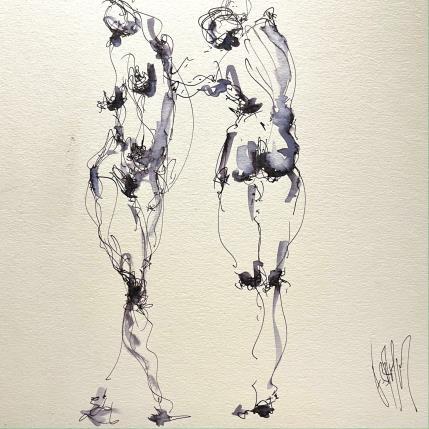 Peinture Adèle par Sahuc François | Tableau Figuratif Acrylique Nu