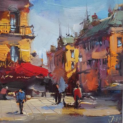 Peinture Everyday life in Paris par Joro | Tableau Figuratif Huile Paysages
