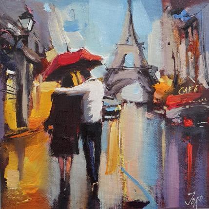 Peinture Love in Paris par Joro | Tableau Figuratif Huile Paysages