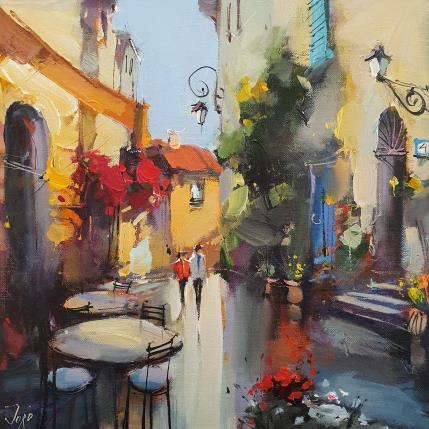 Peinture Having coffee in Tuscany par Joro | Tableau Figuratif Huile Paysages