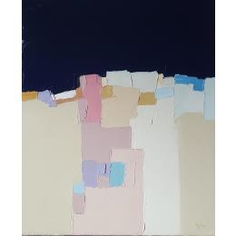 Painting Le chemin by Hirson Sandrine  | Painting Abstract Oil Landscapes, Minimalist