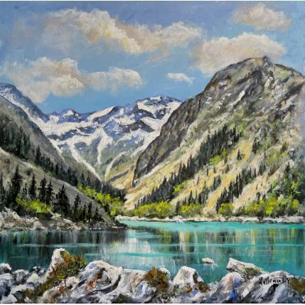Peinture Lac du Lauvitel par Lallemand Yves | Tableau Figuratif Acrylique, Huile Paysages