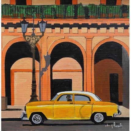 Peinture La Voiture Jaune par Du Planty Anne | Tableau Figuratif Acrylique Urbain