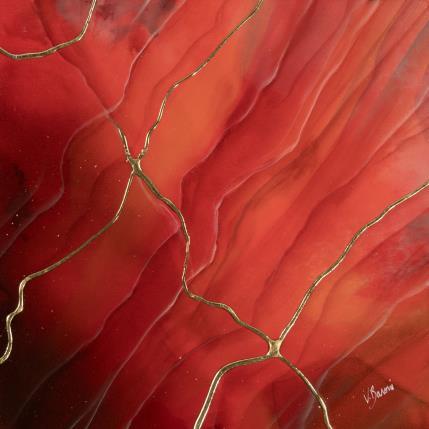 Peinture Rivage rubis par Baroni Victor | Tableau Abstrait Acrylique Minimaliste