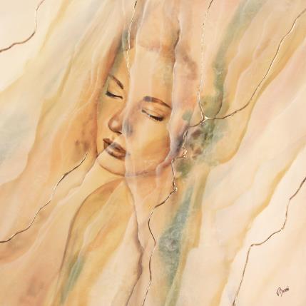 Peinture Sérénité minérale par Baroni Victor | Tableau Figuratif Acrylique Minimaliste, Portraits