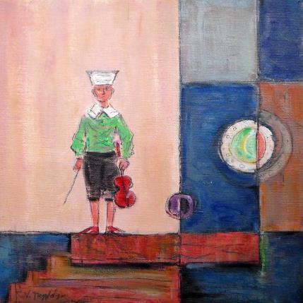 Peinture Musician par Tryndyk Vasily | Tableau Figuratif Huile Minimaliste