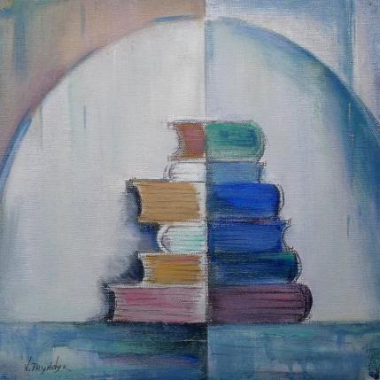 Peinture Books par Tryndyk Vasily | Tableau Figuratif Huile Minimaliste, Natures mortes