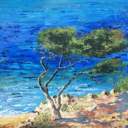 Peinture Face à la mer par Rey Ewa | Tableau Figuratif Acrylique Paysages