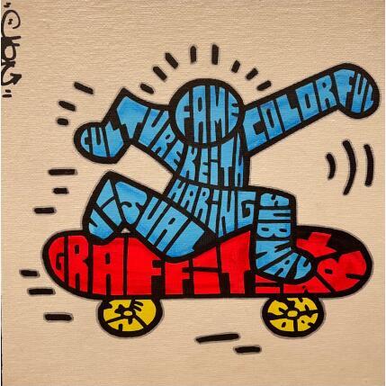 Peinture Keith Haring SK8 par Cmon | Tableau