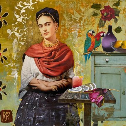Peinture Frida par Romanelli Karine | Tableau Figuratif Collage Portraits, Scènes de vie