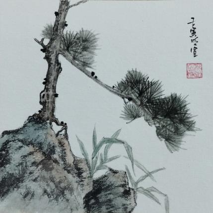 Peinture Pine tree par Du Mingxuan | Tableau Figuratif Aquarelle, Encre Nature, Paysages