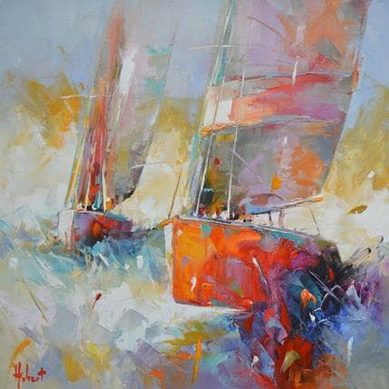 Peinture De loin par Hébert Franck | Tableau Figuratif Huile Marine