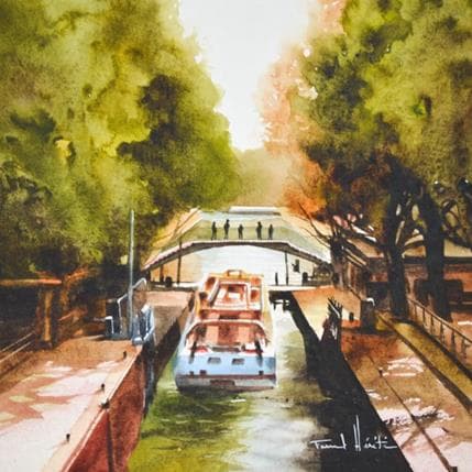 Peinture N° 23 par Hérété Franck | Tableau Figuratif Aquarelle Urbain