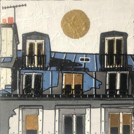 Peinture Tout Près du Ciel par Lovisa | Tableau Figuratif Bois Urbain