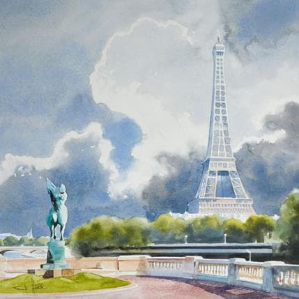 Peinture N° 47 par Hérété Franck | Tableau Figuratif Aquarelle Urbain