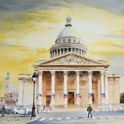 Peinture N° 49 par Hérété Franck | Tableau Figuratif Aquarelle Urbain