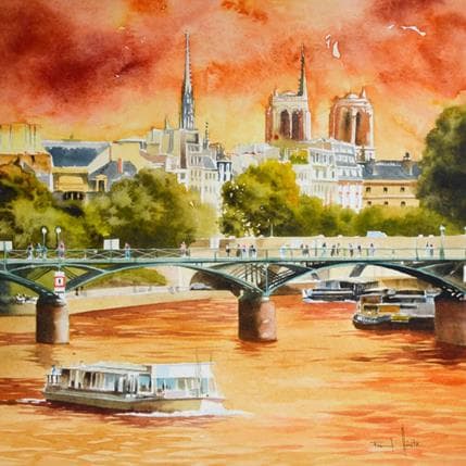 Peinture N° 45 par Hérété Franck | Tableau Figuratif Aquarelle Urbain
