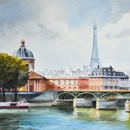 Painting N° 41 by Hérété Franck | Painting Figurative Watercolor Urban