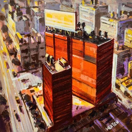 Peinture Two red buildings par Heaton Rudyard | Tableau Figuratif Acrylique, Huile Urbain