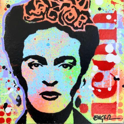 Peinture FRIDA KAHLO par Euger Philippe | Tableau Pop-art Acrylique, Carton, Collage, Graffiti Icones Pop