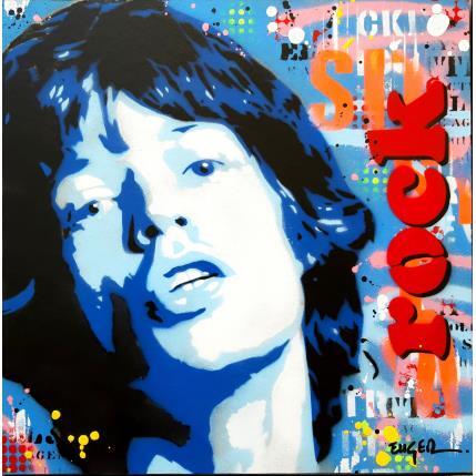 Painting MICK JAGGER by Euger Philippe | Painting Pop-art Acrylic, Cardboard, Gluing, Graffiti Pop icons
