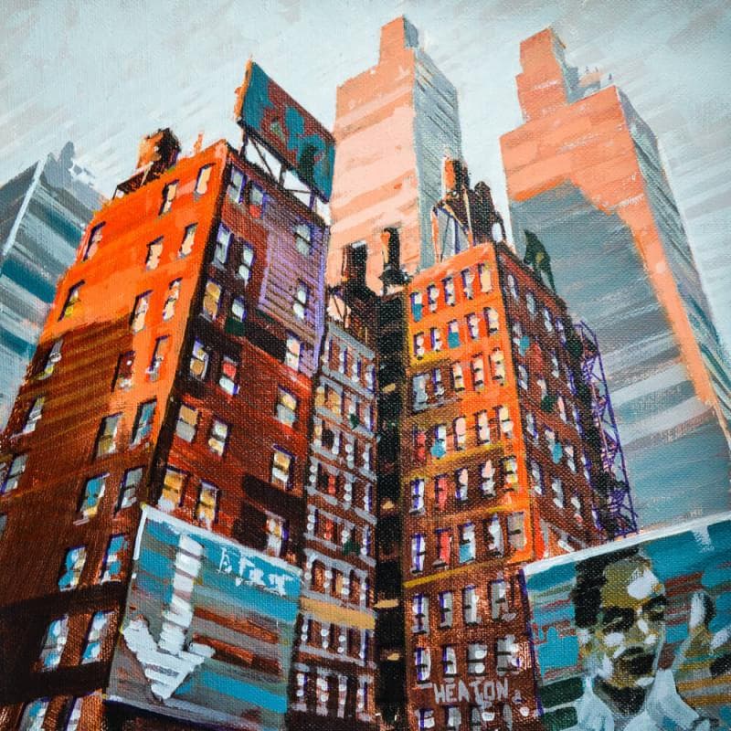 Peinture Rising neighborhood par Heaton Rudyard | Tableau Figuratif Huile Vues urbaines